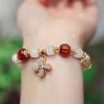 Buddha Stones Windmill Chinese Lock Charm Fu Character Blessing Bracelet Bracelet BS Windmill&Fu Character