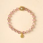 Buddha Stones 14K Gold Plated Natural Strawberry Quartz Labradorite Sun Stone Fu Character Positive Charm Bracelet Bracelet BS 1