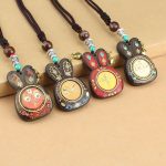 Tibet Ebony Five God of Wealth Thangka Necklace Pendant Necklaces & Pendants BS main