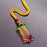 Buddha Stones Buddha Liuli Lotus Six Character Om Mani Padme Hum Peace Necklace Necklaces & Pendants BS 2