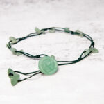 Buddha Stones Amethyst Pink Crystal Green Aventurine Rose Inner Peace Healing Anklet Anklet BS 18