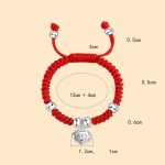 Buddha Stones 925 Sterling Silver Handmade Fu Character Lucky Money Bag Chinese Lock Charm Bell Lotus Copper Coin King Kong Knot Braided Kids Bracelet Bracelet BS 10
