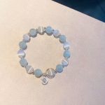 Buddha Stones 925 Sterling Silver Cat's Eye Aquamarine Support Charm Bracelet Bracelet BS 3