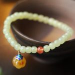 Natural Hetian Jade Pumpkin Amber Red Agate Crystal Prosperity Bracelet Bracelet BS 14