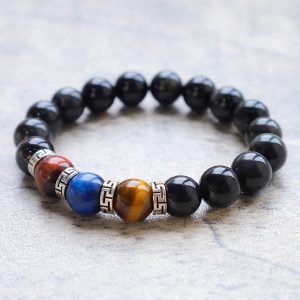Natural Black Obsidian Tricolor Tiger Eye Strength Bracelet Bracelet BS main