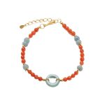 Buddha Stones 925 Sterling Silver Natural Red Agate Jade Peace Buckle Confidence Bracelet Bracelet BS 5