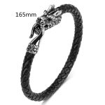 Buddha Stones Dragon Titanium Steel Protection Luck Bracelet Bracelet BS Black 165mm