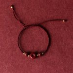 Buddha Stones Handmade Lotus Cinnabar Peace Buckle Blessing Braid Bracelet Bracelet BS 7