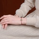 Buddha Stones 925 Sterling Silver Plated Gold Hetian Jade Lotus Luck Red String Bracelet Bracelet BS 6