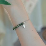 Buddha Stones 925 Sterling Silver Peridot Bamboo Pattern Luck Bracelet Bracelet BS 3