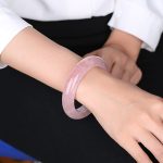 Buddha Stones  Natural Rose Quartz Love Caring Bracelet Bangle Bracelet Bangle BS 3