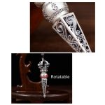 Buddha Stones Tibetan Om Mani Padme Hum Dorje Vajra Design Wisdom Rotatable Necklace Pendant Necklaces & Pendants BS 7