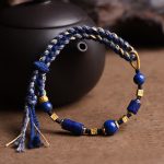 Buddha Stones Handmade Natural Lazurite Bead Positive Rope Bracelet Bracelet BS 1
