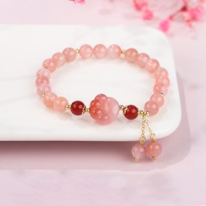 Buddha Stones Natural Yanyuan Agate Cat Claw Paw Positive Bracelet Bracelet BS Yanyuan Agate(Wrist Circumference 14-15cm)