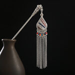Buddha Stones Water Drop Lily of the Valley Flowers Tassels Confidence Hairpin Hairpin BS Water Drop-Colorful