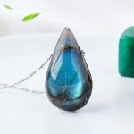 Buddha Stones Labradorite Water Drop Support Healing Necklace Pendant Necklaces & Pendants BS 1
