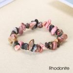 Natural Irregular Shape Crystal Stone Warmth Soothing Bracelet Bracelet BS Rhodonite