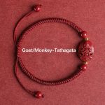 Buddha Stones Chinese Zodiac Natal Buddha Cinnabar Keep Away Evil Spirits Rope Bracelet (Extra 30% Off | USE CODE: FS30) Bracelet BS Goat/Monkey-Tathagata