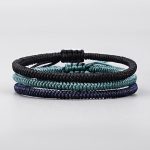 Buddha Stones Tibetan 3Pcs King Kong Knot Handcrafted Amulet Strength Bracelet Bracelet BS 1
