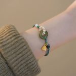 Buddha Stones Natural Hetian Jade Peace Buckle Pearl Luck Handcrafted Braided Bracelet Bracelet BS 4