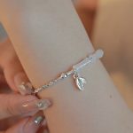 Buddha Stones 925 Sterling Silver Peridot Bamboo Pattern Luck Bracelet Bracelet BS White Peridot Bamboo(Wrist Circumference 14-17cm)