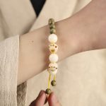 Buddha Stones Natural Green Sandalwood Bodhi Seed Cat Paw Claw Cure Bracelet Bracelet BS 3