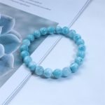 Buddha Stones Natural Larimar Wisdom Confidence Bracelet Bracelet BS Grade B 14mm(Wrist Circumference 14-16cm)