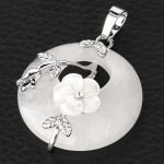Buddha Stones Various Crystal Amethyst Green Aventurine Flower Healing Necklace Pendant Necklaces & Pendants BS White Crystal