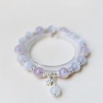 Buddha Stones 925 Sterling Silver Natural Amethyst Cat's Eye Spiritual Awareness Star Bracelet Bracelet BS 925 Sterling Silver Amethyst&Cat's Eye(Wrist Circumference 14-16cm)