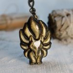 Buddha Stones Natural Fluorite Gold Sheen Obsidian Fox Pendant Protection Necklace Necklaces & Pendants BS Gold Sheen Obsidian (Calm ♥ Wealth)