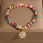 Buddha Stones Various Crystal Peace Buckle Auspicious Bracelet Bracelet BS 2
