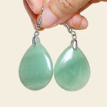 Buddha Stones Natural Aventurine Dangle Healing Drop Earrings Earrings BS 1