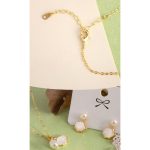 Buddha Stones Ginkgo Tridacna Stone Pearl Bead Copper Blessing Necklace Pendant Ring Earrings Set Bracelet Necklaces & Pendants BS 3
