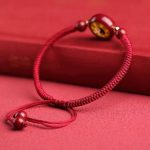 Buddha Stones Lucky Cinnabar Red String Yin Yang Symbol Bagua Blessing Bracelet Bracelet BS 7