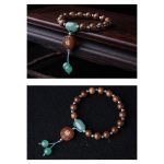 Buddha Stones Abelia Biflora Wood Happiness Protection Bracelet Bracelet BS 6