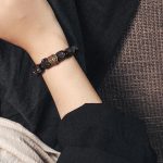 Buddha Stones Ebony Wood Copper Peace Balance Couple Bracelet Bracelet BS 4