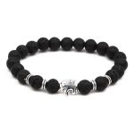 Buddha Stones Lava Rock Tiger Eye Stone Elephant Diffuser Peace Healing Bracelet Bracelet BS Lava Rock