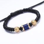 Buddha Stones 999 Sterling Silver Copper Coin Bead Copper Balance Braided String Bracelet Bracelet BS Gold Blue