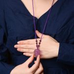 Buddha Stones Natural Amethyst White Crystal Citrine Nine Tailed Fox Luck Necklace Pendant Necklaces & Pendants BS 3