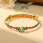 Buddha Stones Colorful Rope Zongzi Pattern Luck Handmade Child Adult Bracelet Bracelet BS Golden Colorful Rope-Single Zongzi(Blue)(Wrist Circumference 12-20cm)