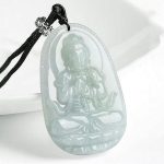 Buddha Stones Chinese Zodiac Natal Buddha Jade Wealth Prosperity Necklace Pendant Necklaces & Pendants BS Goat/Monkey