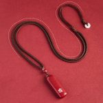 Buddha Stones Chinese Zodiac Natal Buddha Cinnabar Amulet Protection String Necklace Pendant Necklaces & Pendants BS 6