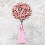 Buddha Stones 108 Mala Rhodonite Beads Yoga Meditation Prayer Beads Bracelet Bracelet BS 3