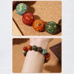 Buddha Stones Natural Multicolored Lacquer Beads Calm Bracelet Bracelet BS 7