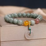 Buddha Stones Natural Jade Strawberry Quartz Bead Peace Buckle Prosperity Bracelet Bracelet BS 2