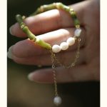 Buddha Stones Green Bamboo Jade Lily of the Valley Wealth Bracelet Bracelet BS 6