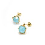 Buddha Stones 925 Sterling Silver Plated Gold Turquoise Protection Ring Earrings Necklace Pendant Set Bracelet Necklaces & Pendants BS 24