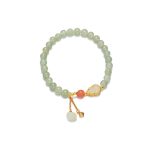 Buddha Stones 925 Sterling Silver Hetian Jade Gourd Lotus Abundance Luck Bracelet Bracelet BS 14