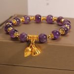 Buddha Stones Natural Amethyst Lotus Healing Spiritual Bracelet Bracelet BS 5