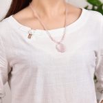 Buddha Stones Natural Pink Crystal Nine Tailed Fox Love Necklace Pendant Necklaces & Pendants BS 5
